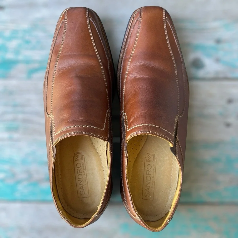 Sandro Moscolini Loafers Men's 11.5D Shoes Cognac Tan Leather Casual Dress 17307